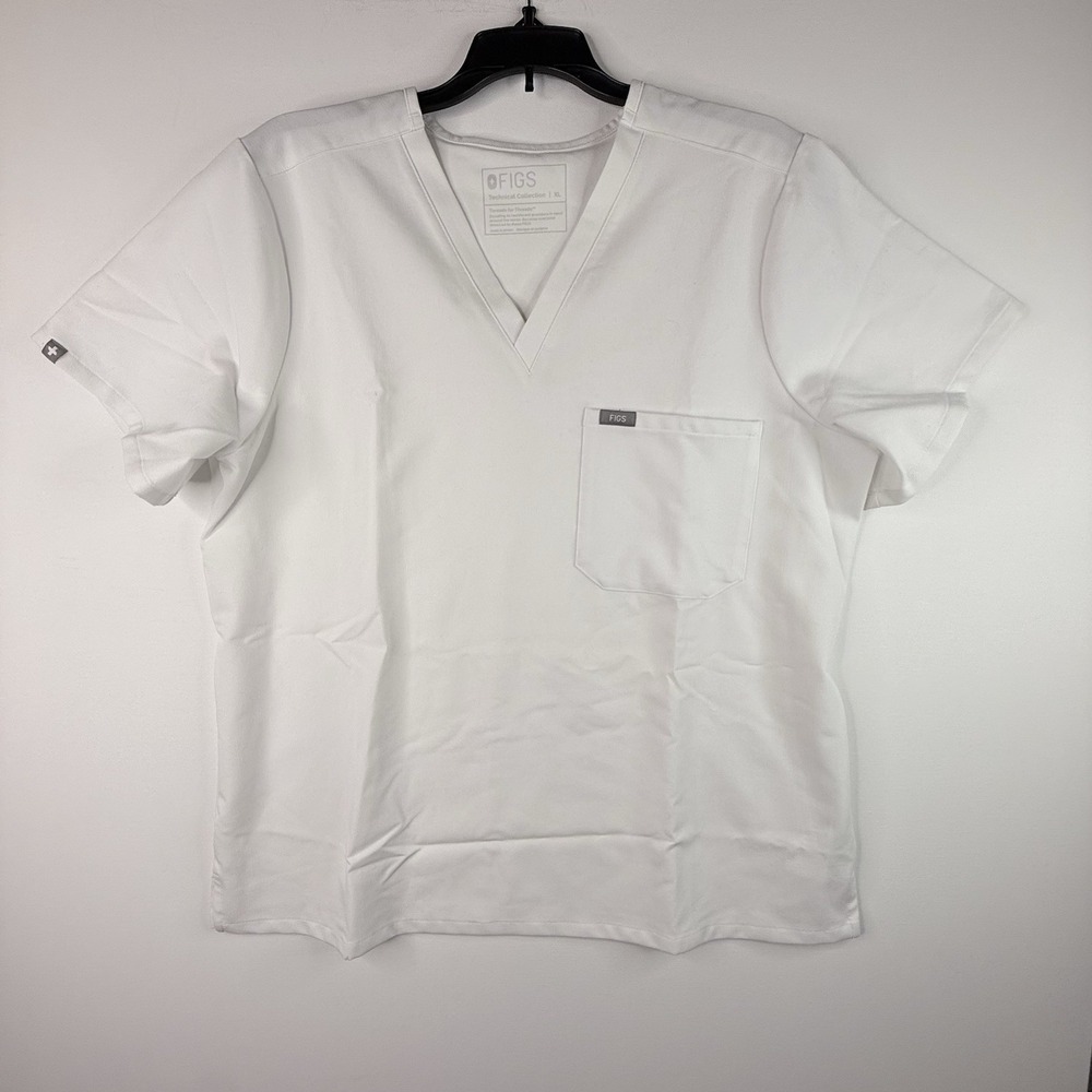 figs scrub V-neck Top Women's White technical Collection XL